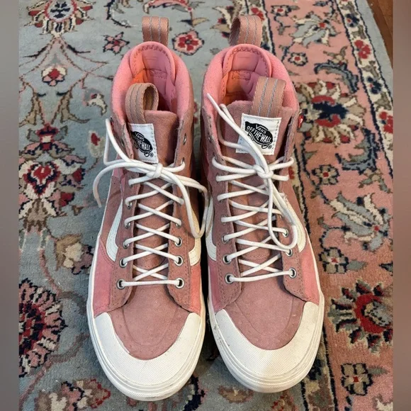 Vans Pink and Cream High-Top Sneakers - Picture 3 of 10